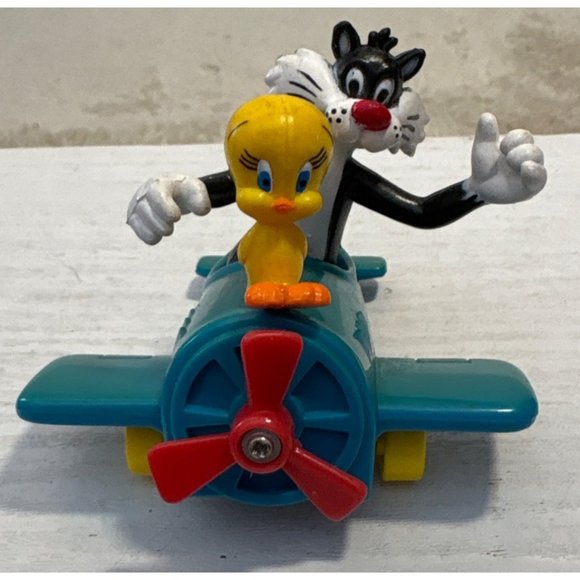 Mcdonald's Happy Meal 1989 Looney Tunes Tweety Bird & Sylvester Plane Figure - Picture 2 of 8